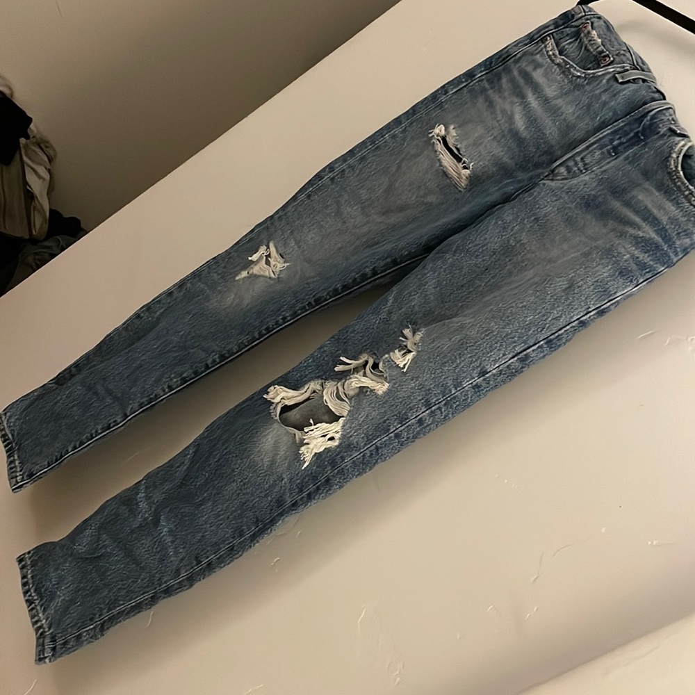 Distressed and ripped skinny jeans
